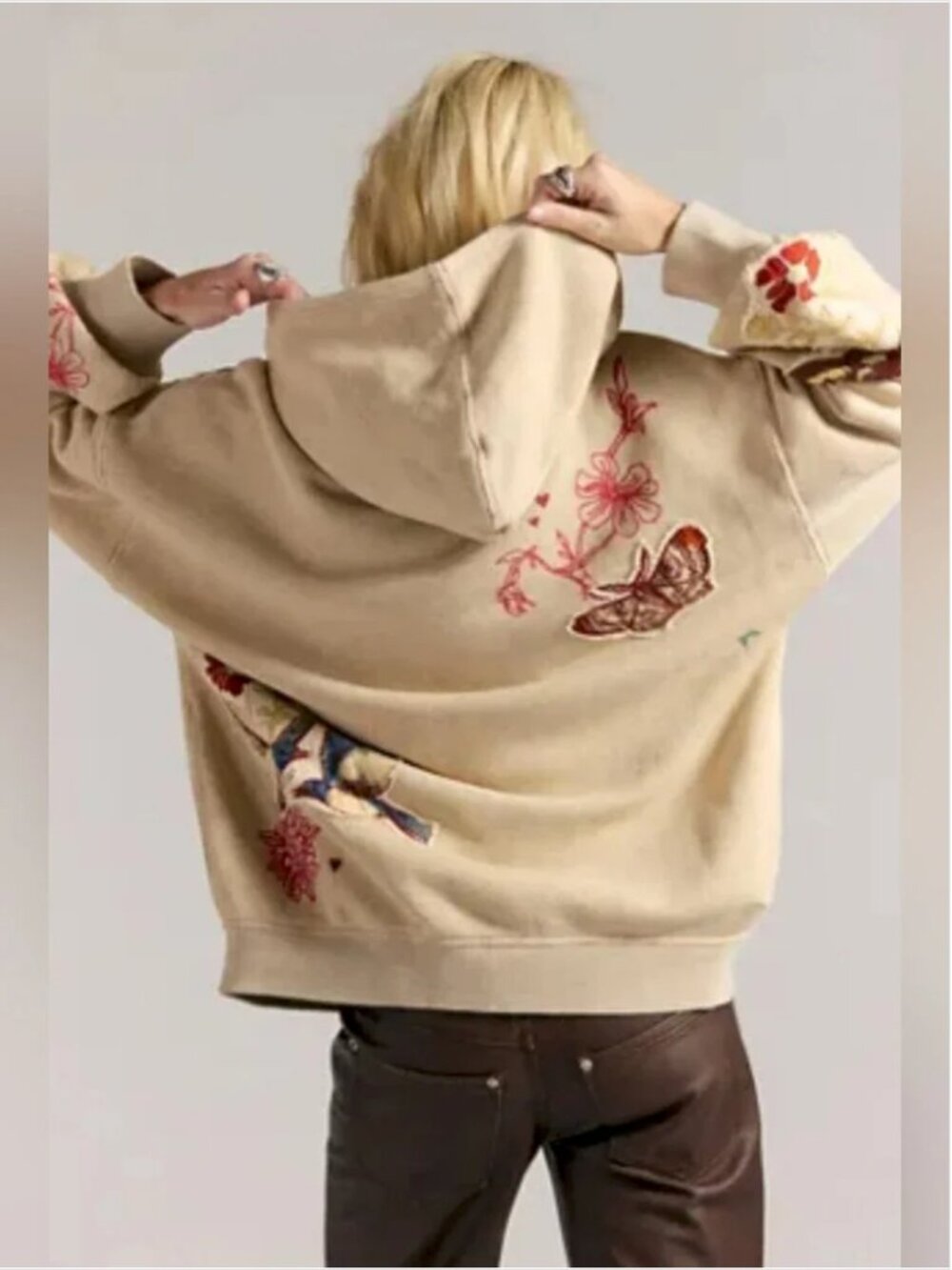 Free People NWT We The Free Zipper Front Hoodie Sweatshirt Oversized Cardigan M - Picture 3 of 7